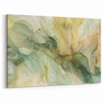 Organic Green and Yellow Abstract Art - Fluid Strokes Canvas Print