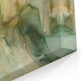 Organic Green and Yellow Abstract Art - Fluid Strokes Canvas Print