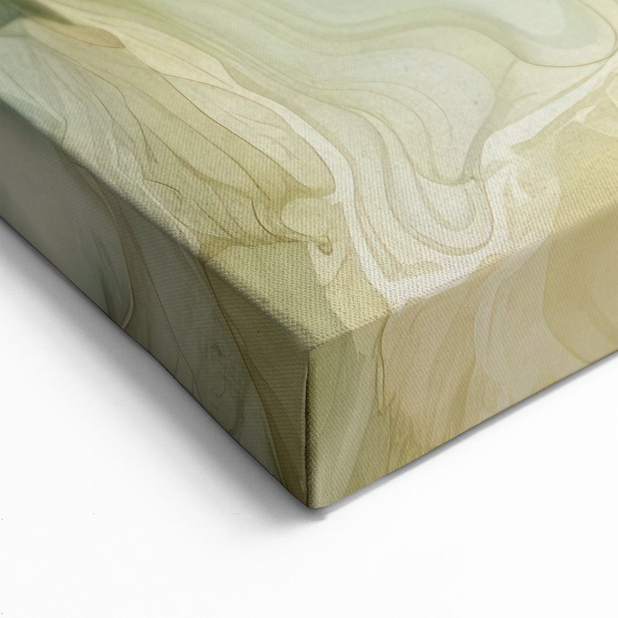 Organic Green and Yellow Abstract Art - Fluid Strokes Canvas Print