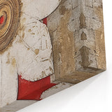 Bold Floral Abstract Art - Red and Gold Flower Canvas Wall Decor