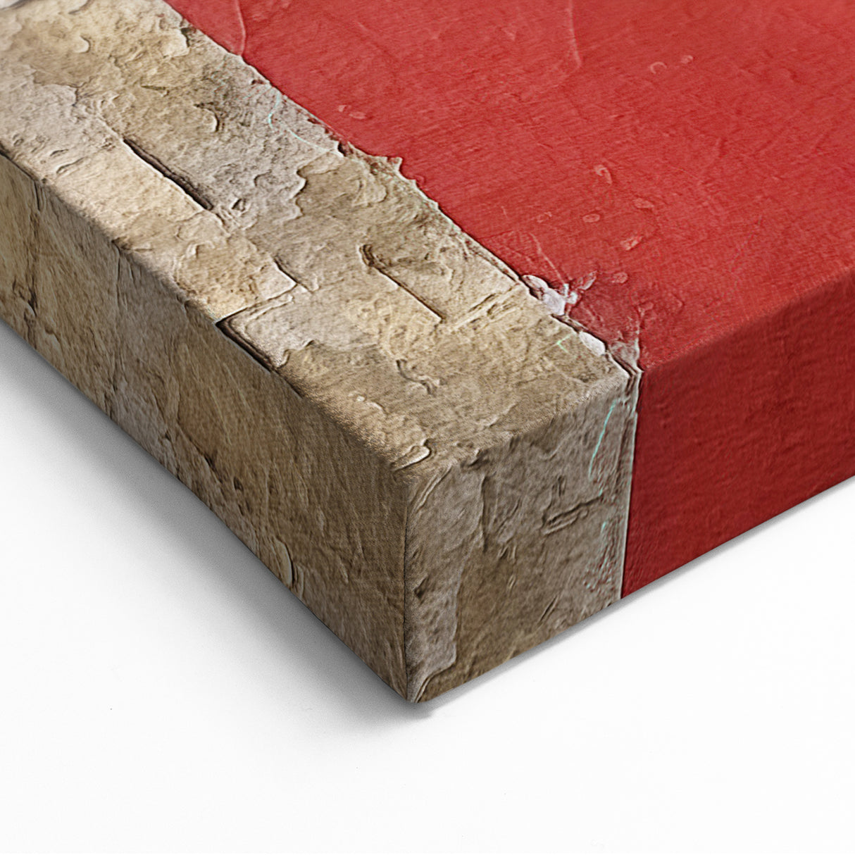 Bold Floral Abstract Art - Red and Gold Flower Canvas Wall Decor