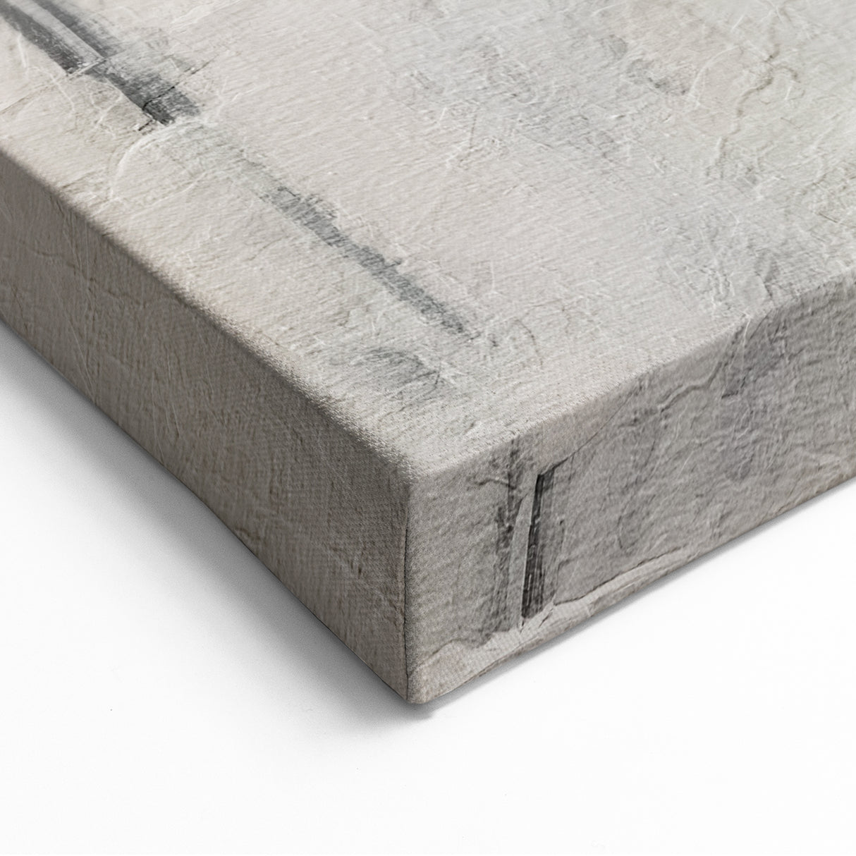 Modern Minimalist Abstract Art - Beige and White Line Canvas Print