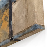 Geometric Abstract Art in Blue and Orange - Bold Line Canvas Print