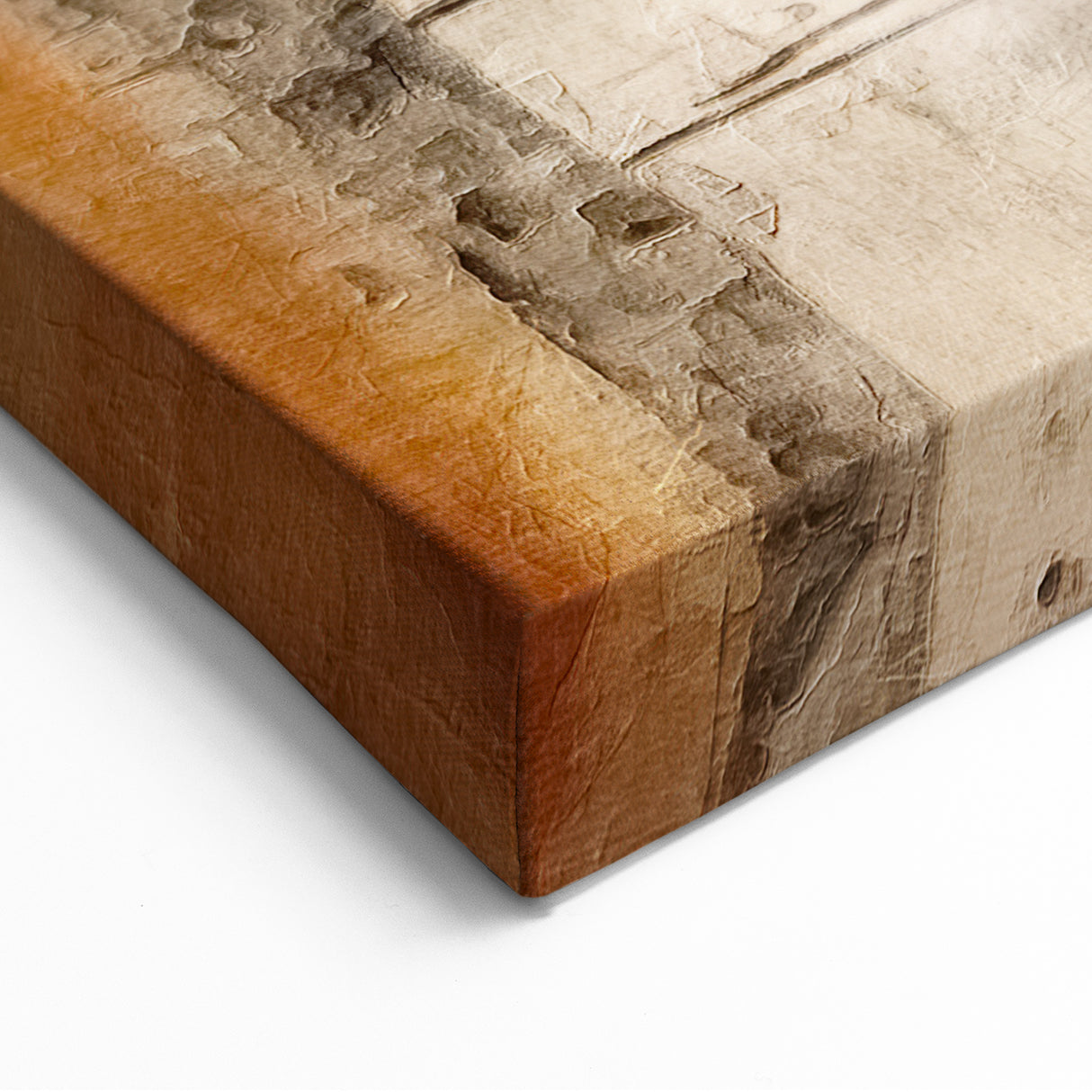 Geometric Abstract Art in Blue and Orange - Bold Line Canvas Print