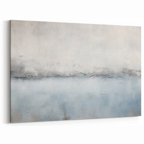 Minimalist Seascape Abstract Art - Calm Blue and Gray Horizon Print