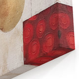 Geometric Gold and Red Abstract Art - Textured Circles Canvas Print