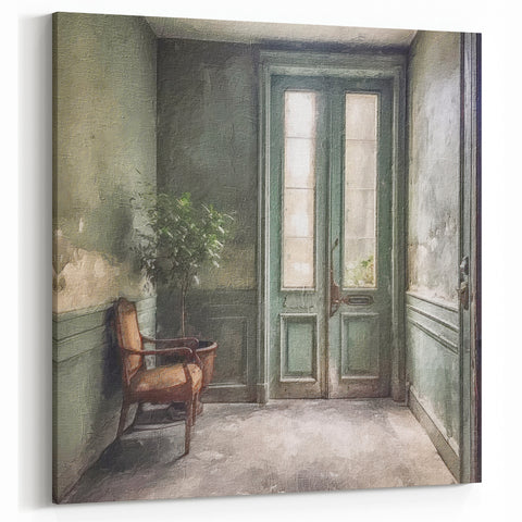 French Doorway Canvas Print - Vintage Parisian Door Wall Art