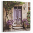 Lavender French Door Canvas - Vintage Parisian Floral Wall Art