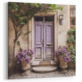 Lavender French Door Canvas - Vintage Parisian Floral Wall Art