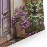 Lavender French Door Canvas - Vintage Parisian Floral Wall Art