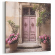 Blush Pink French Door Canvas - Vintage Parisian Floral Wall Art