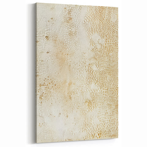Textured Abstract Line Art - Earthy Beige Canvas Print