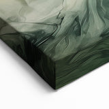 Swirling Abstract Line Art - Green and Beige Fluid Canvas Print