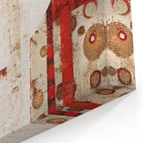 Geometric Abstract Line Art - Red and Gold Circle Canvas Print