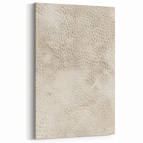 Textured Abstract Line Art - Beige and Cream Organic Canvas Print