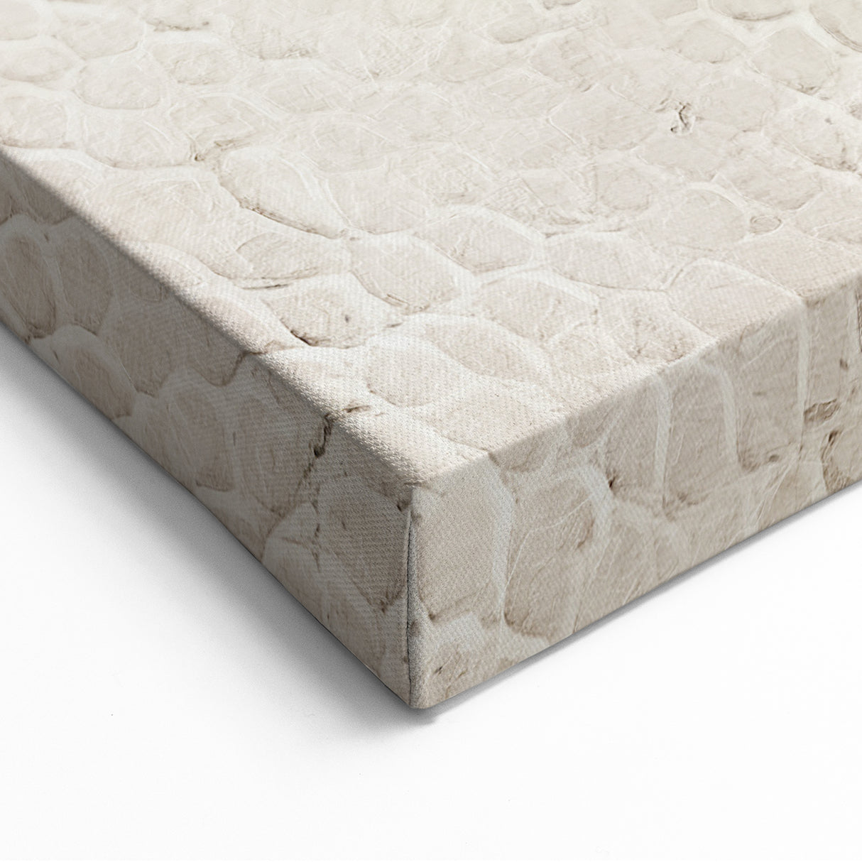 Textured Abstract Line Art - Beige and Cream Organic Canvas Print