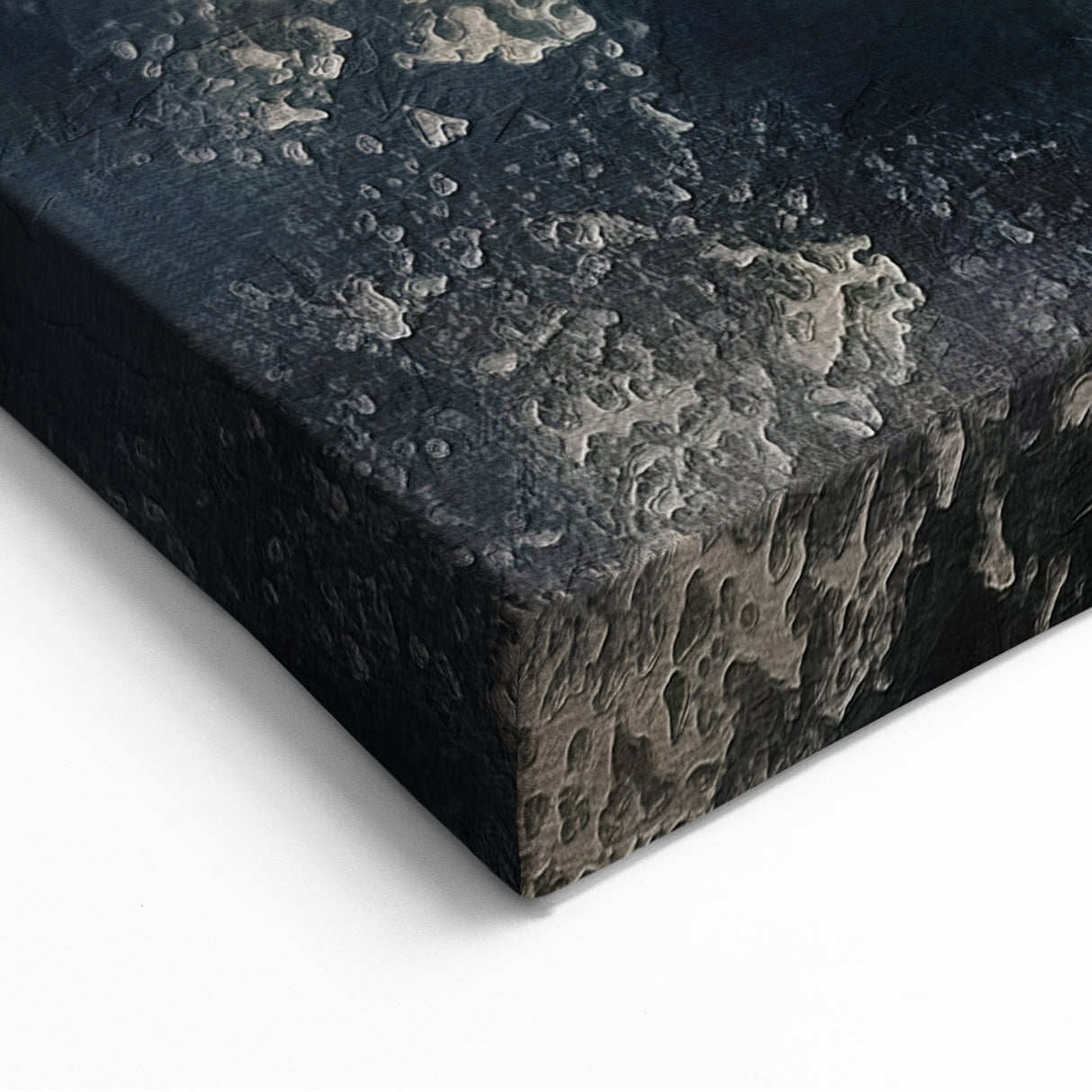 Geometric Abstract Line Art - Dark Green and Beige Canvas Print