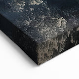 Geometric Abstract Line Art - Dark Green and Beige Canvas Print