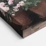 Rustic Pink French Door Canvas - Vintage Floral Parisian Wall Art