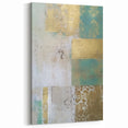 Vintage Charm Abstract Line Art - Teal and Gold Canvas Print