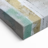 Vintage Charm Abstract Line Art - Teal and Gold Canvas Print