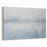 Minimalist Misty Abstract Line Art - Blue and White Canvas Print