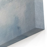 Minimalist Misty Abstract Line Art - Blue and White Canvas Print