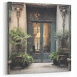 Dark Green French Door Canvas - Vintage Parisian Interior Wall Art
