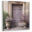 Rustic Lavender French Door Canvas - Vintage Parisian Floral Art