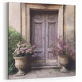 Rustic Lavender French Door Canvas - Vintage Parisian Floral Art
