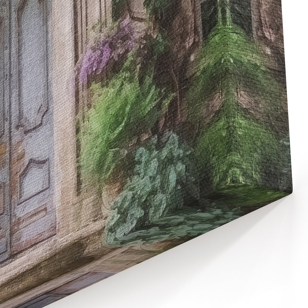 Wisteria Covered French Door Canvas - Vintage Parisian Floral Art