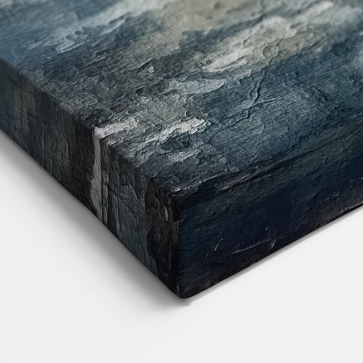 Misty Coastal Abstract Line Art - Blue and Gray Canvas Print