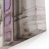 Open Lavender French Door Canvas - Vintage Parisian Courtyard Art