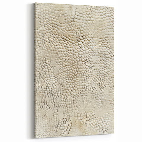 Textured Abstract Line Art - Beige and Cream Minimalist Canvas Print