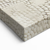 Textured Abstract Line Art - Beige and Cream Minimalist Canvas Print