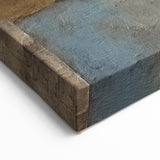 Geometric Abstract Line Art - Blue, Gold, and Beige Canvas Print