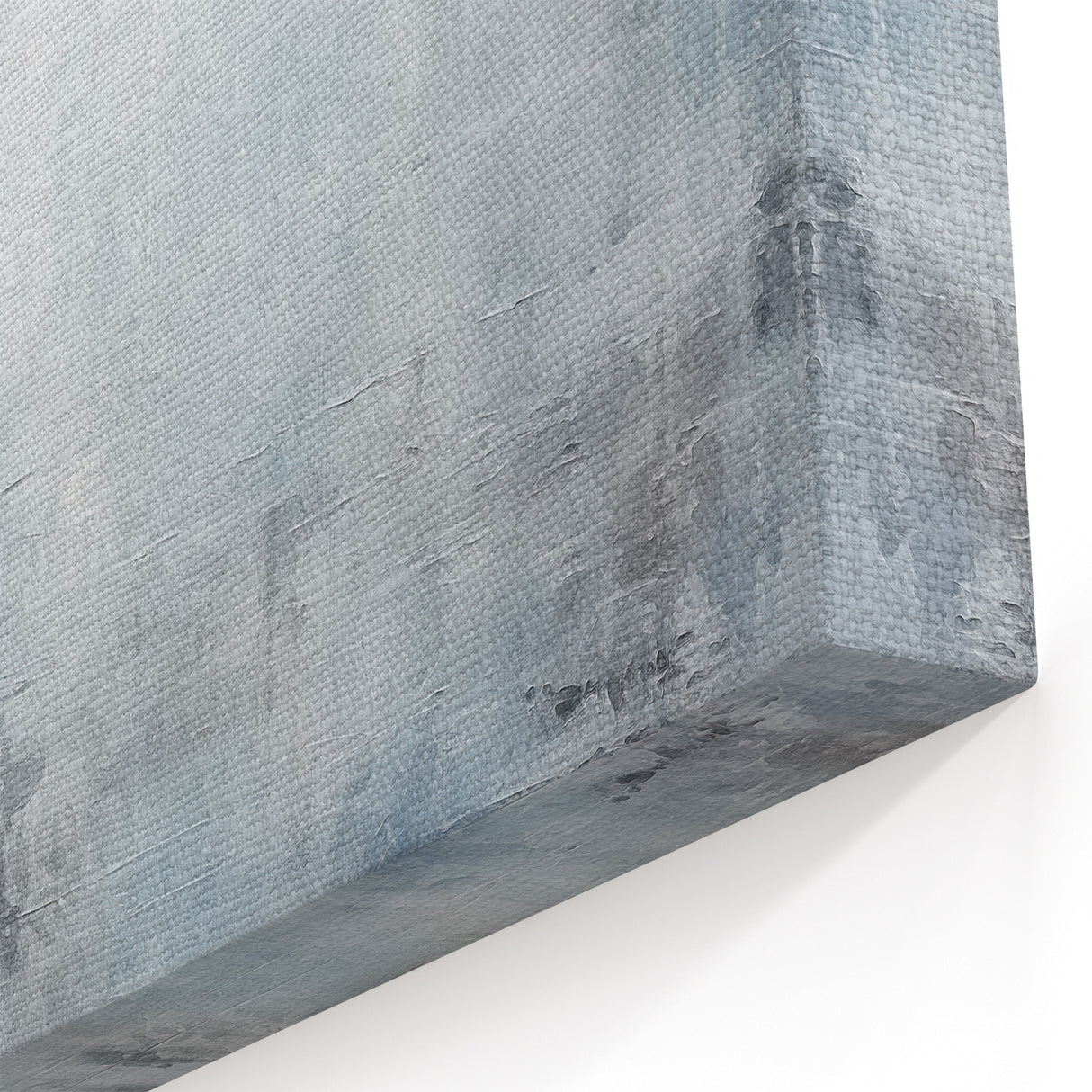 Ethereal Misty Abstract Line Art - Light Blue and White Canvas Print