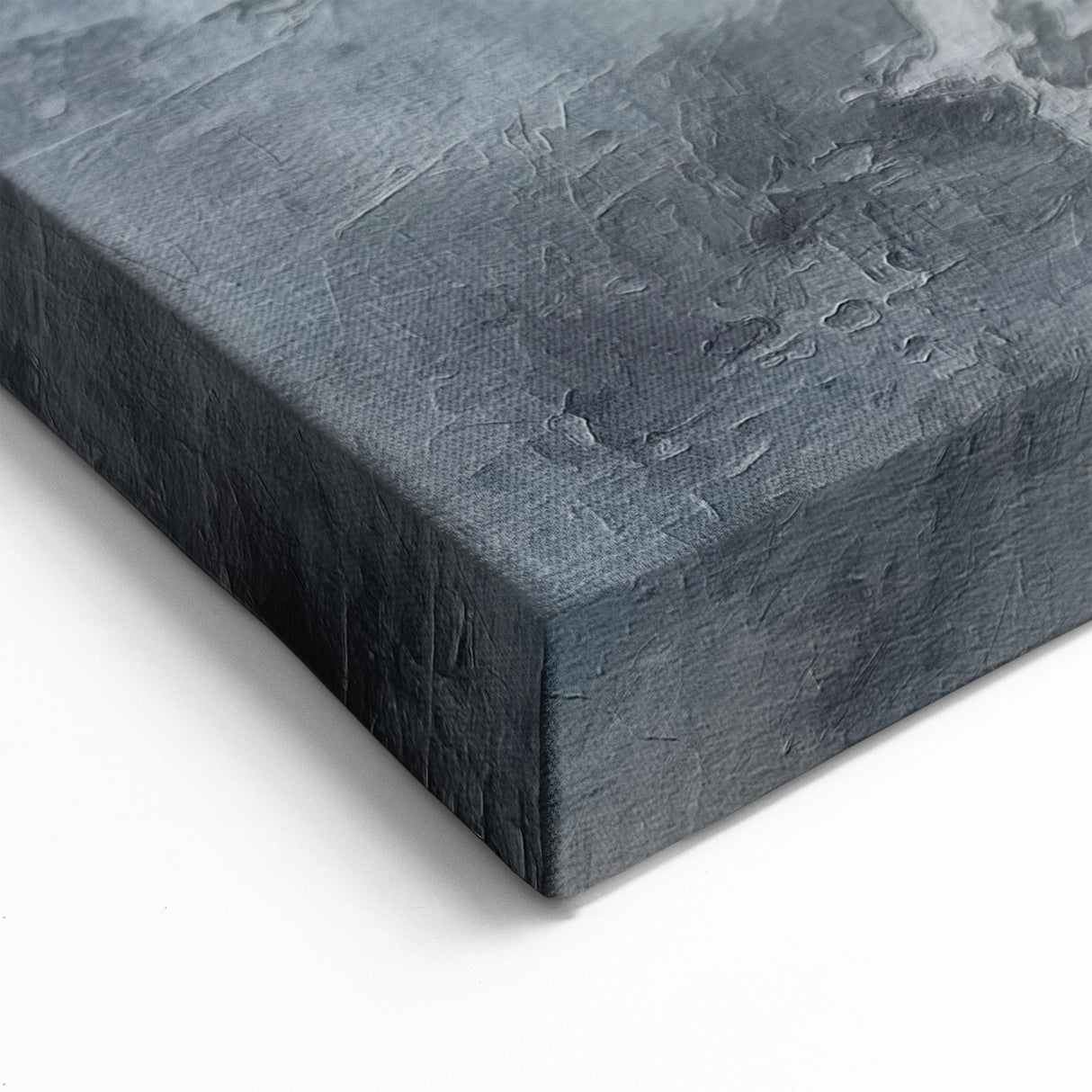 Ethereal Misty Abstract Line Art - Light Blue and White Canvas Print