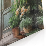 Rustic Blue French Door Art - Vintage Parisian Patio Canvas Print