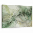 Fluid Green Abstract Line Art - Natural Flow Canvas Print