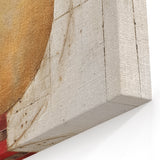 Geometric Line Art with Gold Circle - Modern Strokes Abstract Canvas