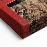 Geometric Line Art with Gold Circle - Modern Strokes Abstract Canvas