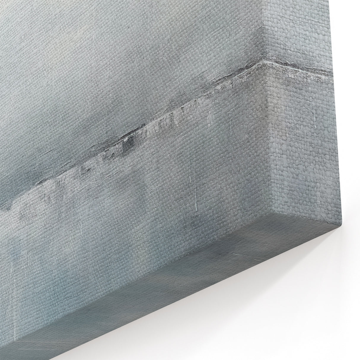 Minimalist Line Art Canvas - Pale Blue and Gray Abstract Strokes