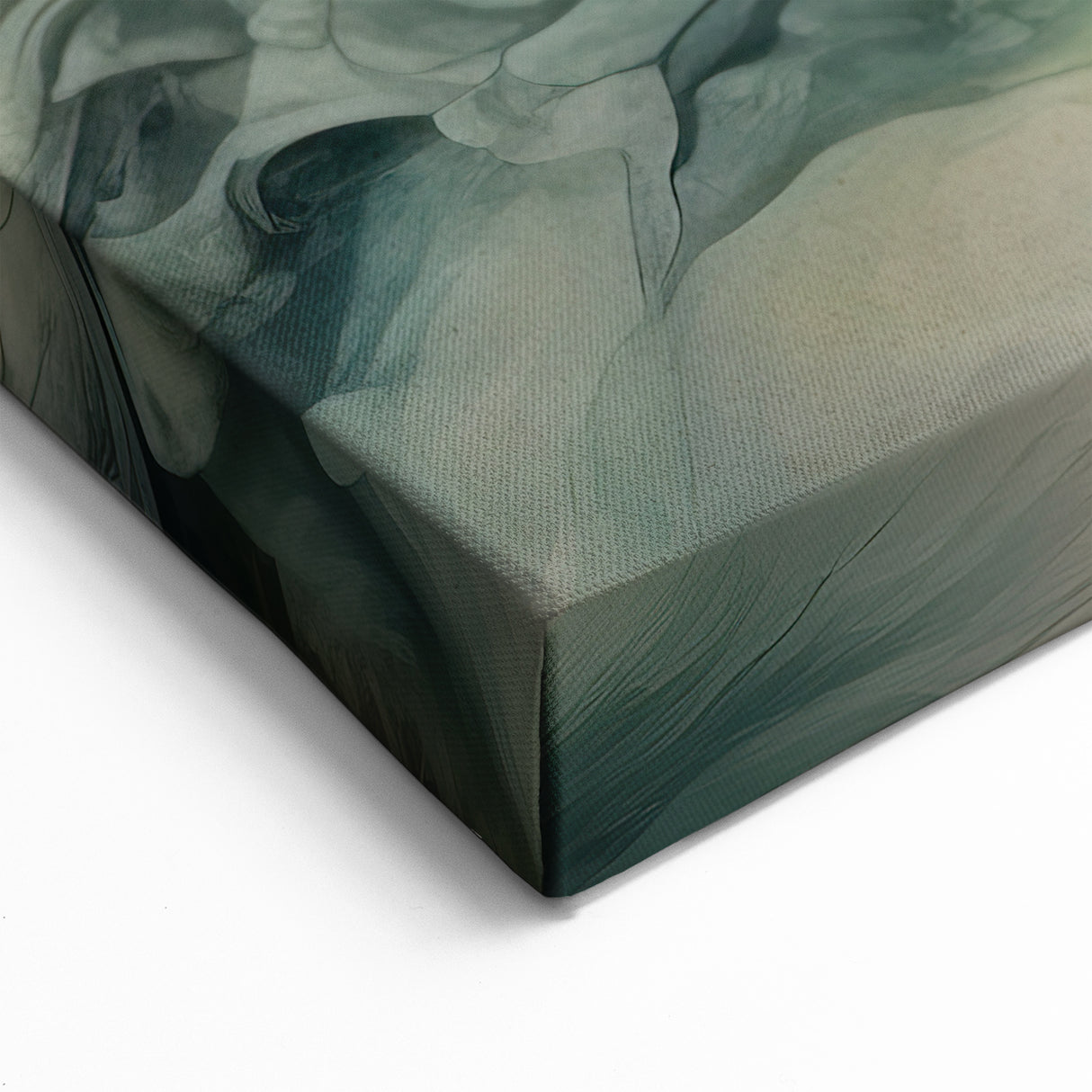 Nature's Harmony Abstract Art - Green and Yellow Fluid Strokes Canvas