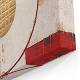 Fiery Passion Abstract Line Art - Red, Gold, and White Geometric Canvas