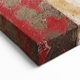 Fiery Passion Abstract Line Art - Red, Gold, and White Geometric Canvas