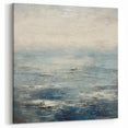 Tranquil Seascape Abstract Line Art - Blue and Gray Ocean Canvas