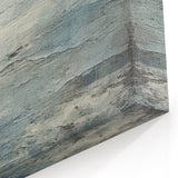 Tranquil Seascape Abstract Line Art - Blue and Gray Ocean Canvas