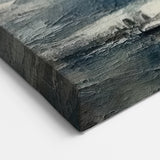 Tranquil Seascape Abstract Line Art - Blue and Gray Ocean Canvas