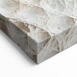 Textured Abstract Line Art - Beige and Cream Scaled Pattern Canvas